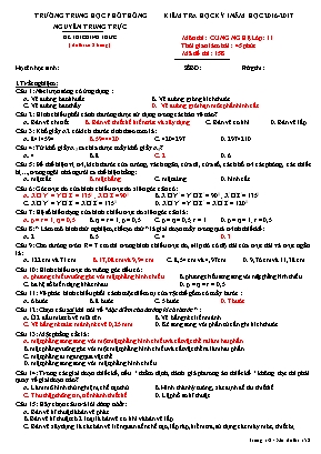 Kiểm tra học kỳ 1 môn Công nghệ Lớp 11 - Trường THPT Nguyễn Trung Trực